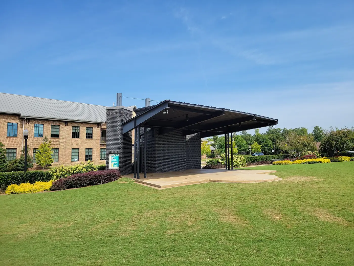 The stage on the Green in downtown Crabapple, near Broadwell Pavilion