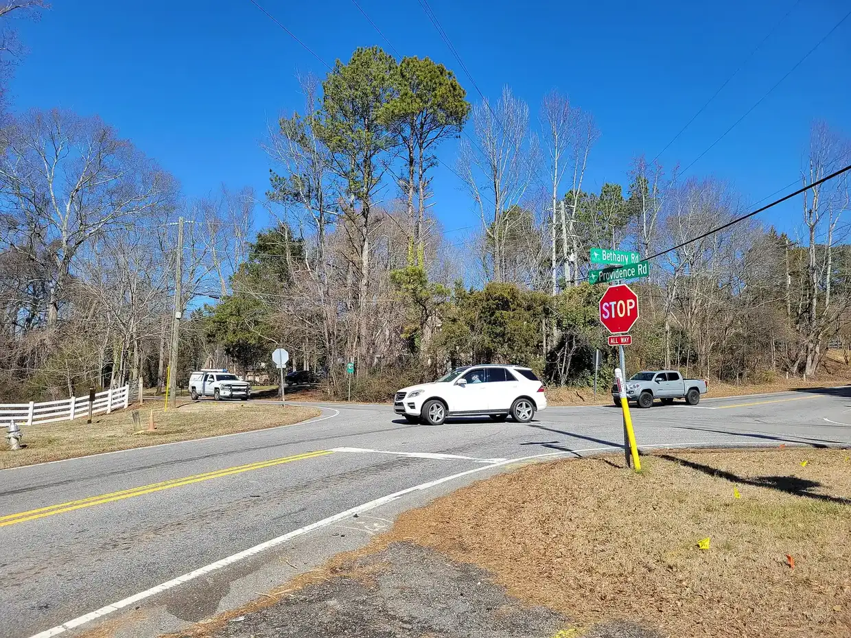 Fields Crossroads in Milton, about half a mile southeast of the school